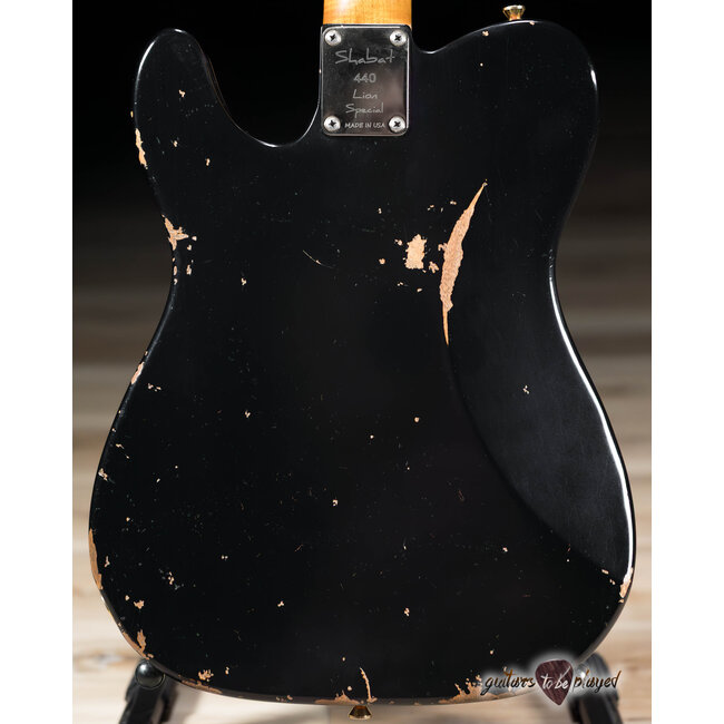 Shabat Lion Special Mahogany T-Style Guitar w/ Lollar Imperials – Black