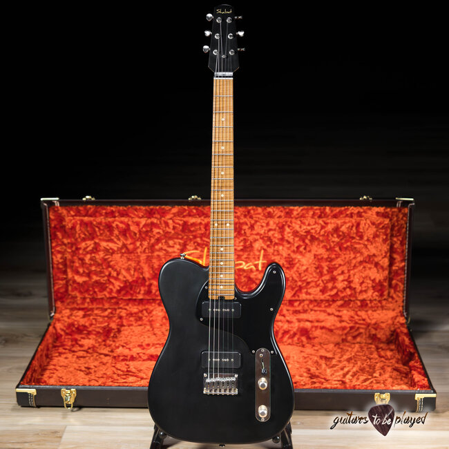Shabat Lion Special Swamp Ash T-Style w/ Maple Neck & Lollar P-90s – Satin Black