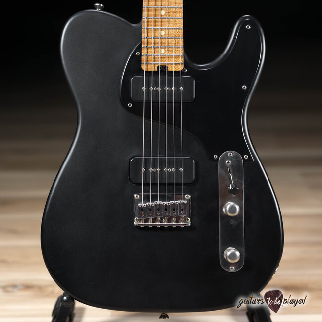 Shabat Lion Special Swamp Ash T-Style w/ Maple Neck & Lollar P-90s – Satin Black