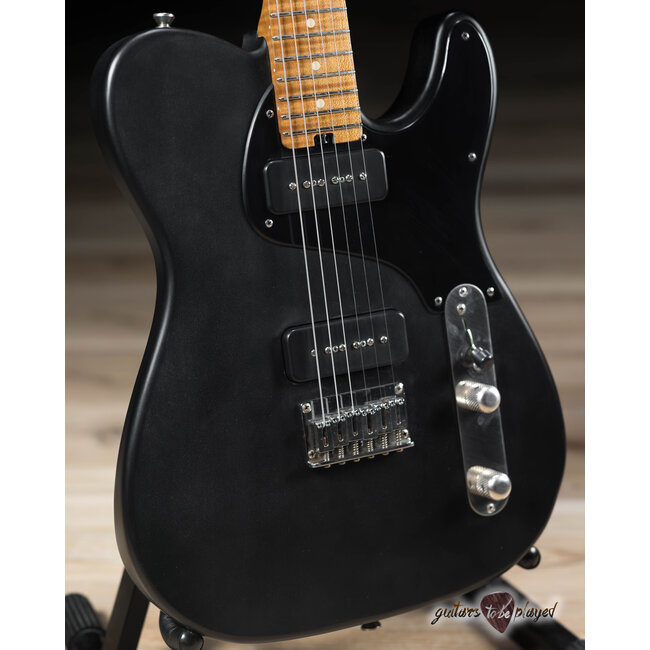 Shabat Lion Special Swamp Ash T-Style w/ Maple Neck & Lollar P-90s – Satin Black