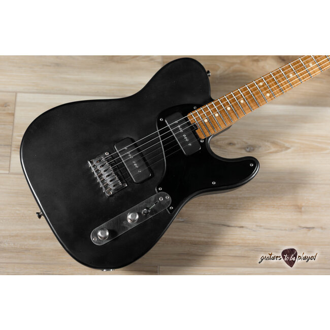 Shabat Lion Special Swamp Ash T-Style w/ Maple Neck & Lollar P-90s – Satin Black