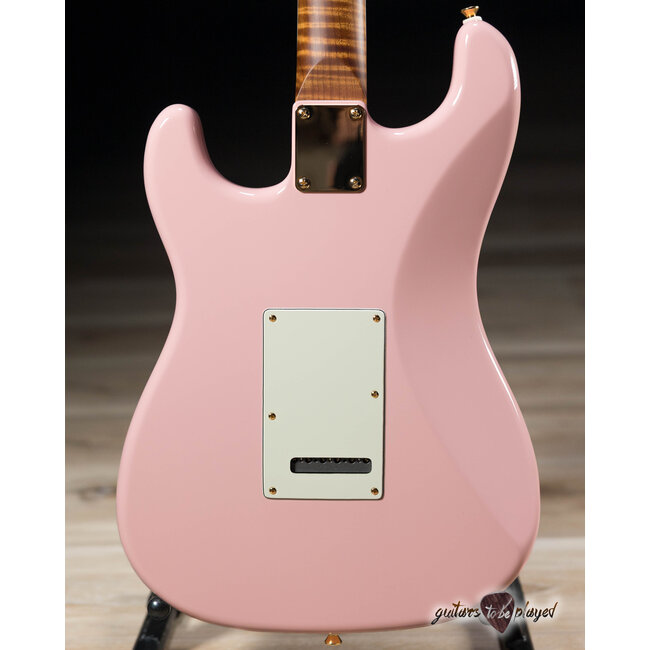 Shelton SkyFlite IV Swamp Ash w/ Porter Pickups, Flame Maple & RW – Shell Pink