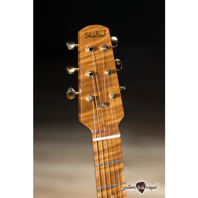 Shabat Lion Special Mahogany Humbucker Guitar w/ Flame Maple Neck – Black