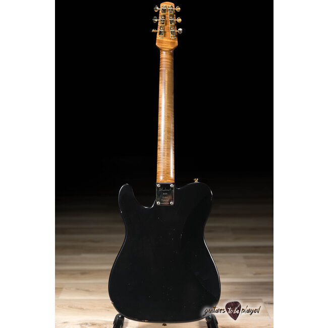 Shabat Lion Special Mahogany Humbucker Guitar w/ Flame Maple Neck – Black