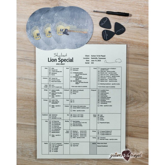 Shabat Lion Special Mahogany Humbucker Guitar w/ Flame Maple Neck – Black