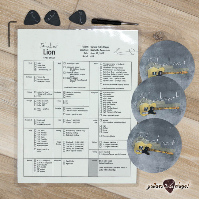 Shabat Lion Standard Swamp Ash T-Style w/ Humbucker & Maple Neck – Black