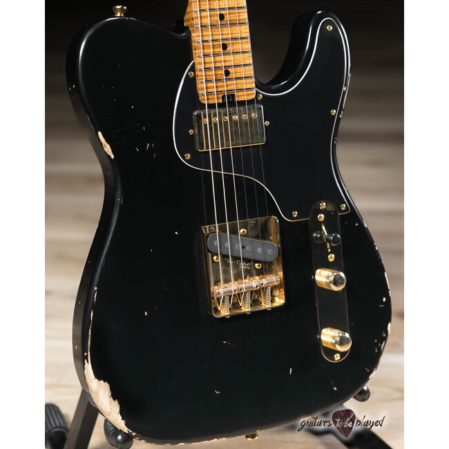 Shabat Lion Standard Swamp Ash T-Style w/ Humbucker & Maple Neck – Black