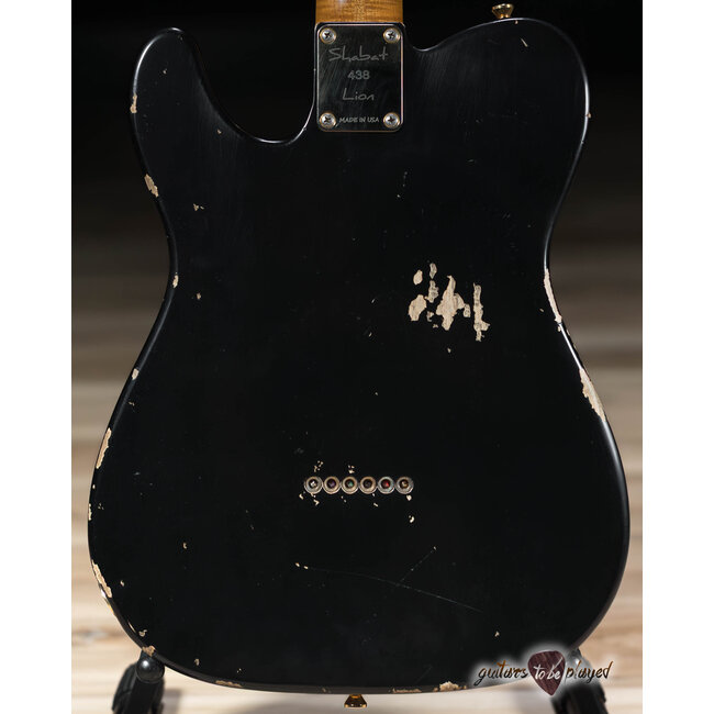 Shabat Lion Standard Swamp Ash T-Style w/ Humbucker & Maple Neck – Black