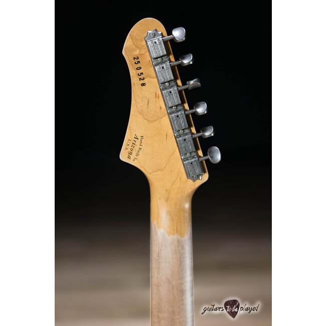 Fano JM6 Alt de Facto Lollar Mini HB/Imperial Guitar – Olympic White w/ Gold Stripes