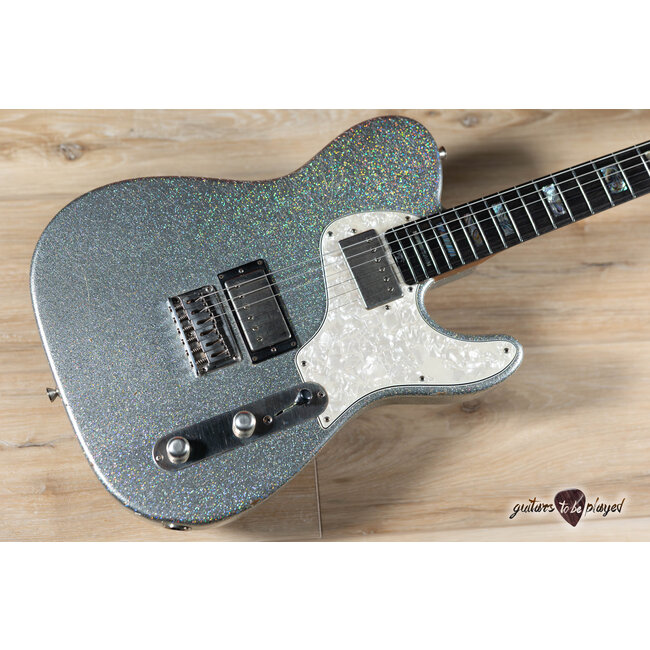 Shabat Lion Special Humbucker Guitar w/ Flame Maple & Ebony –Holographic Sparkle