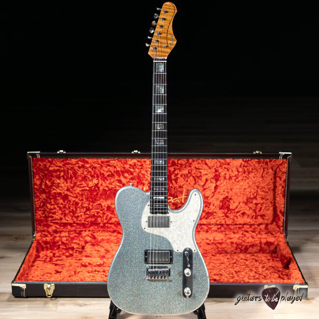 Shabat Lion Special Humbucker Guitar w/ Flame Maple & Ebony –Holographic Sparkle