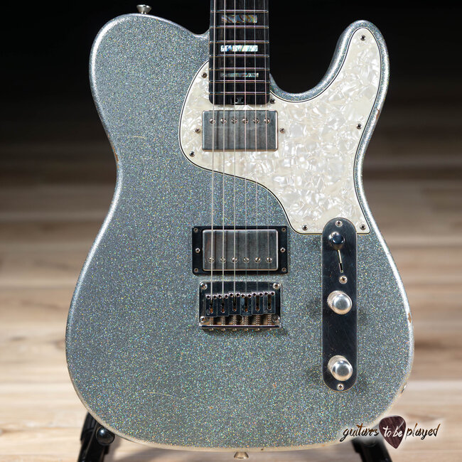Shabat Lion Special Humbucker Guitar w/ Flame Maple & Ebony –Holographic Sparkle