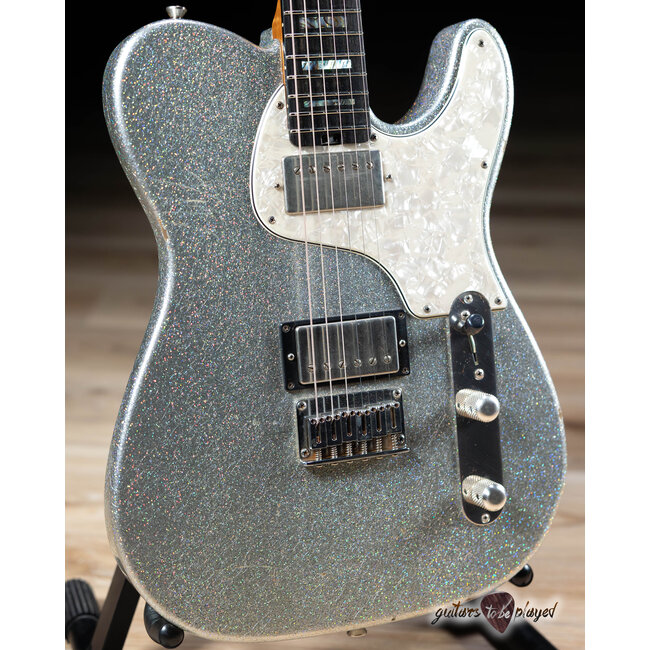 Shabat Lion Special Humbucker Guitar w/ Flame Maple & Ebony –Holographic Sparkle