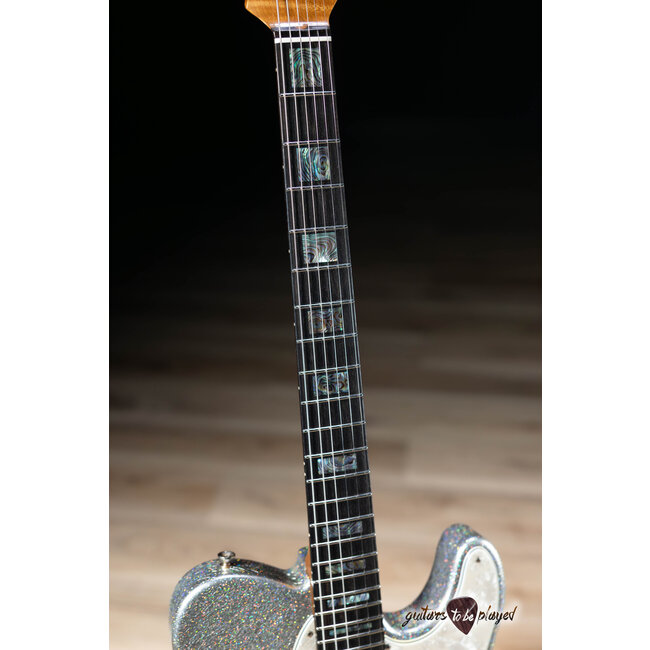 Shabat Lion Special Humbucker Guitar w/ Flame Maple & Ebony –Holographic Sparkle