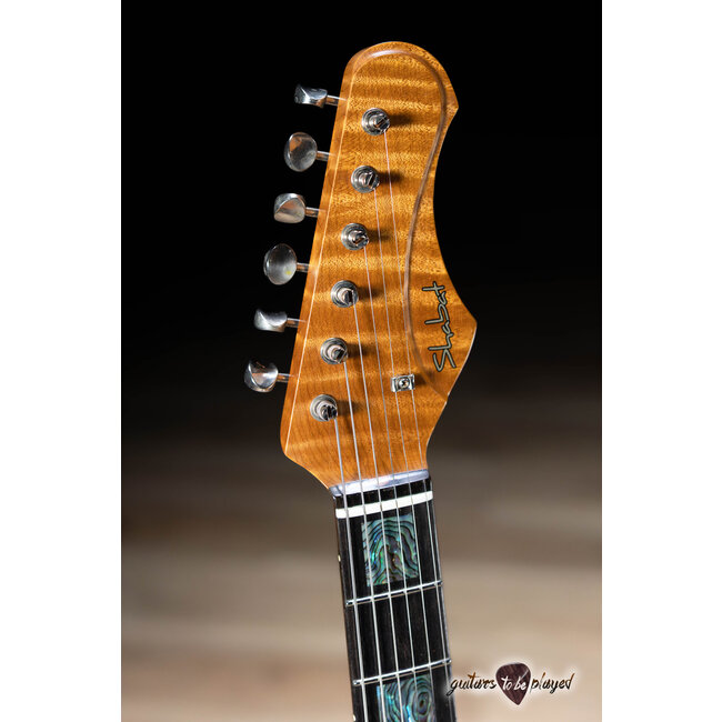 Shabat Lion Special Humbucker Guitar w/ Flame Maple & Ebony –Holographic Sparkle