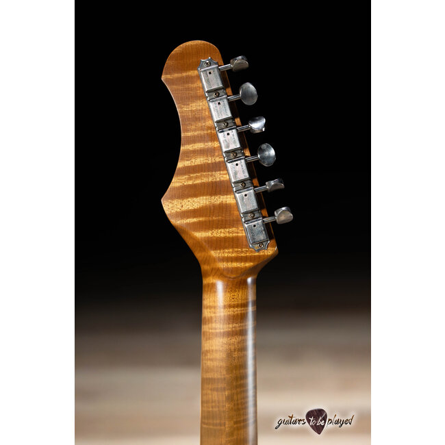 Shabat Lion Special Humbucker Guitar w/ Flame Maple & Ebony –Holographic Sparkle