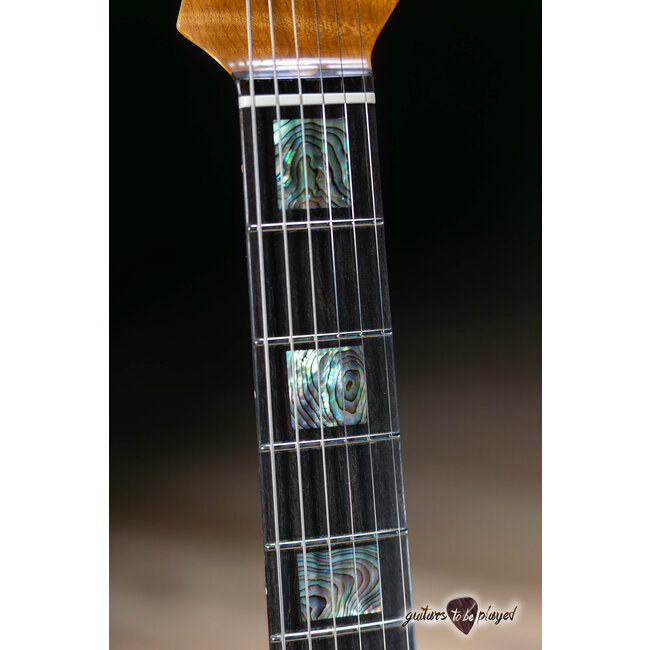 Shabat Lion Special Humbucker Guitar w/ Flame Maple & Ebony –Holographic Sparkle