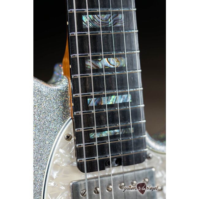 Shabat Lion Special Humbucker Guitar w/ Flame Maple & Ebony –Holographic Sparkle