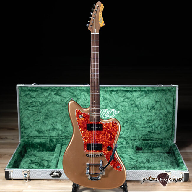 Fano JM6 Alt de Facto Lollar P-90 Guitar w/ Bigsby & Case – Firemist Gold