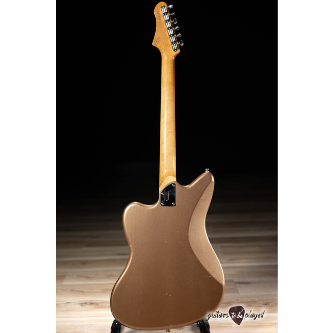 Fano JM6 Alt de Facto Lollar P-90 Guitar w/ Bigsby & Case – Firemist Gold