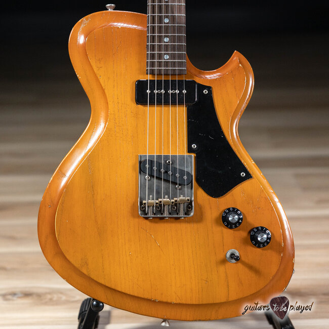 Novo Nucleus Solus F2 Guitar w/ Fralin P-90 & High Output T – Nicotine Blonde