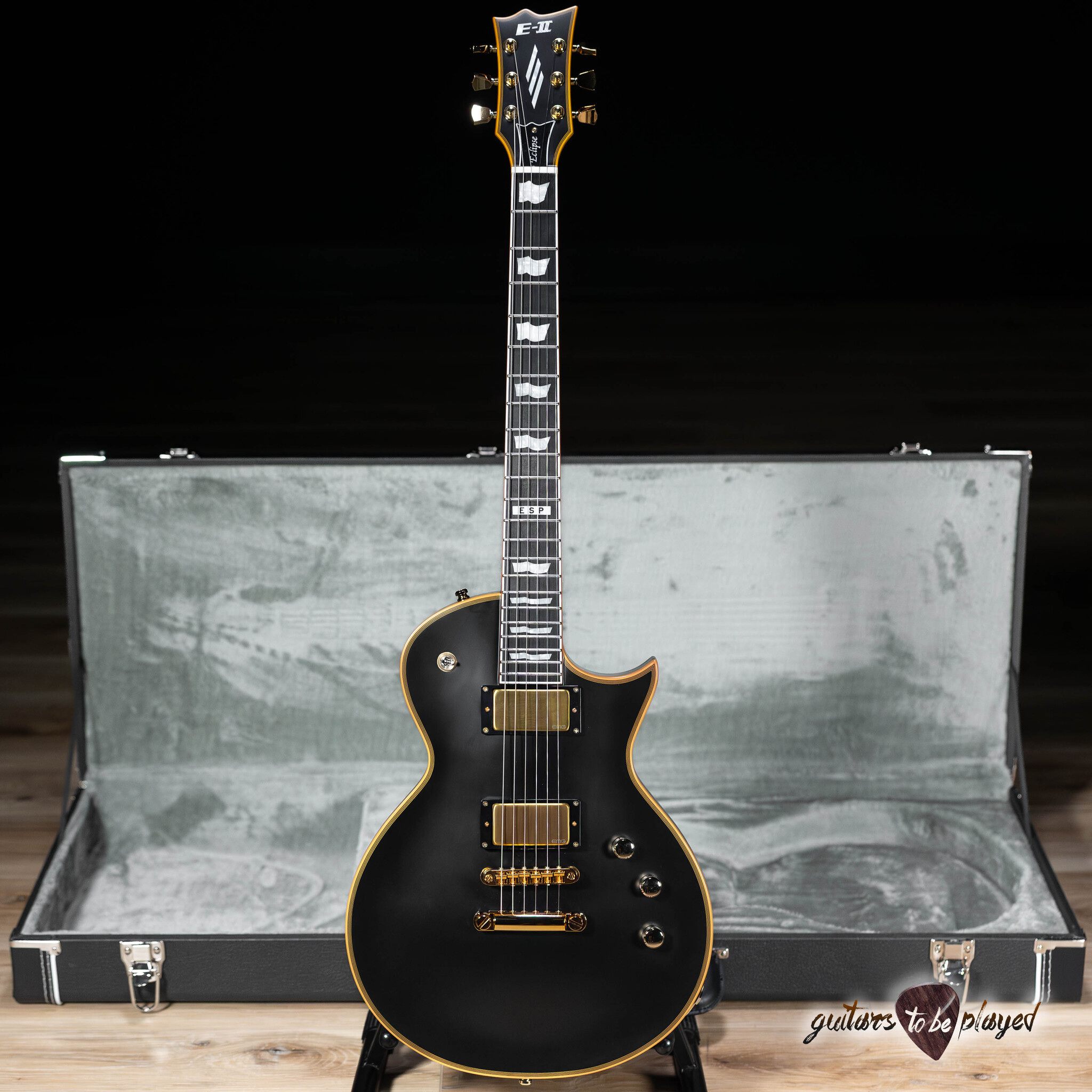 ESP E-II Eclipse DB EMG Guitar w/ Case – Vintage Black (B