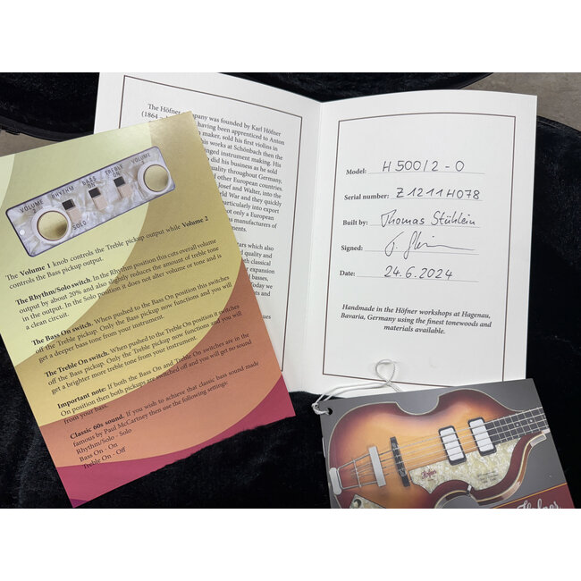 Hofner H500/2-0 1965 Reissue Club Bass w/ Case – Antique Brown Sunburst