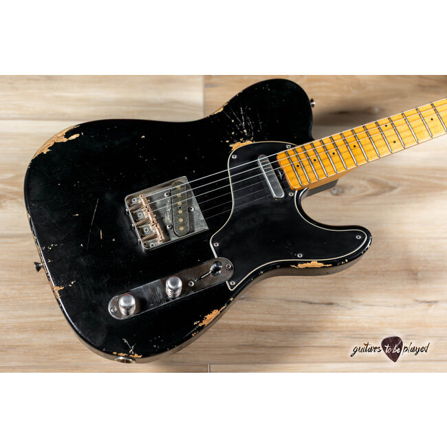 Shabat Lion Standard Pine Body T-Style w/ Maple Neck & Lollar Specials – Black