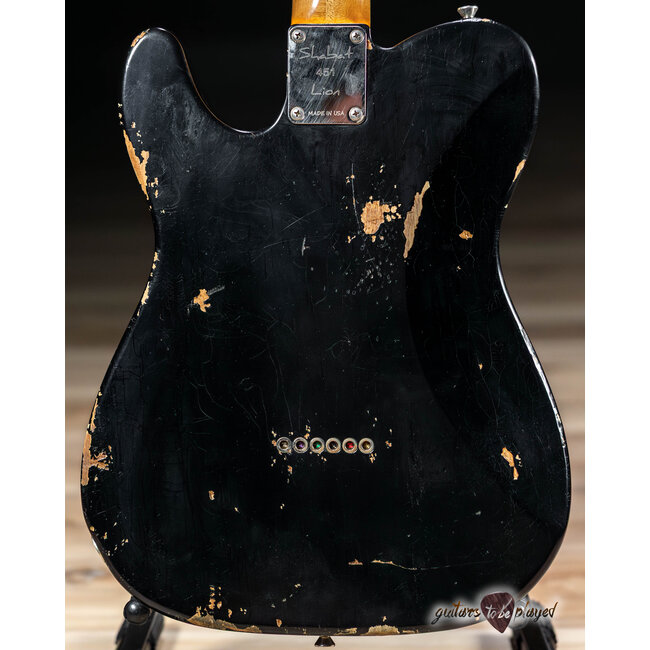 Shabat Lion Standard Pine Body T-Style w/ Maple Neck & Lollar Specials – Black