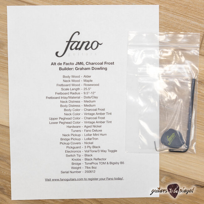 Fano JM6 Alt de Facto Lollar Mini HB & LollarTron w/ Bigsby – Charcoal Frost