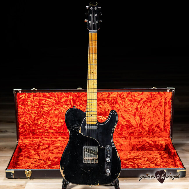 Shabat Lion Standard Pine Body T-Style w/ Maple Neck & Lollar Specials – Black
