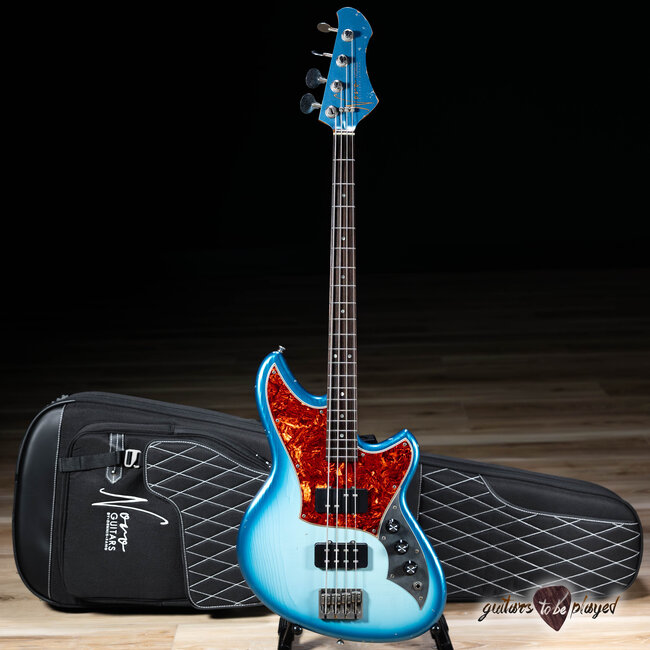 Novo Nucleus Ivorus 32” Scale Bass Guitar w/ Lollar Pickups  – Lake Sonic Burst