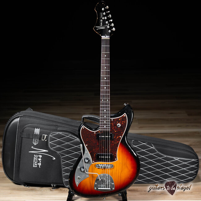 Novo Custom Serus J Left-Handed Guitar w/ Fralin P-90s – 3-Tone Burst