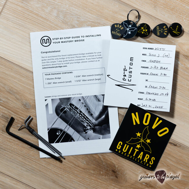 Novo Custom Serus J Left-Handed Guitar w/ Fralin P-90s – Amber