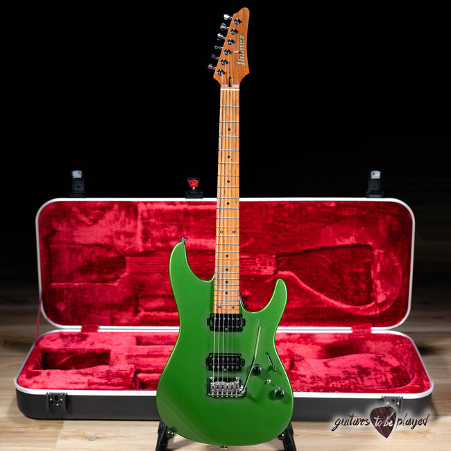 Ibanez AZ2402 Prestige HH Roasted Maple Neck Guitar w/ Case – Apple Green Metallic
