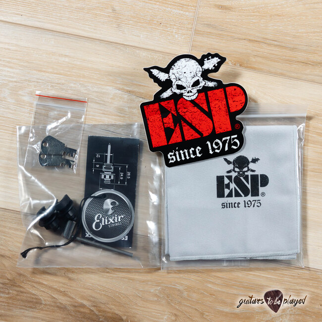 ESP E-II Eclipse EMG Electric Guitar w/ Case – Snow White Satin