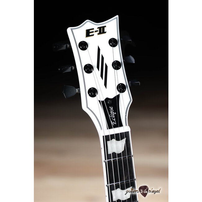 ESP E-II Eclipse EMG Electric Guitar w/ Case – Snow White Satin