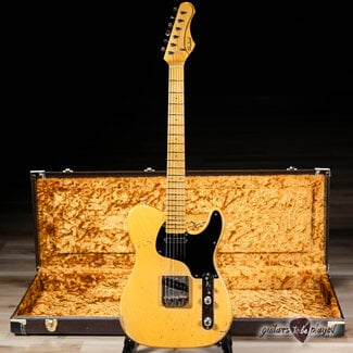Shabat Guitars Shabat Lion Standard 1pc Swamp Ash & Maple Snakehead w/ Vintage T’s–Butterscotch