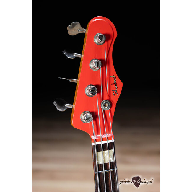 Shabat Panther P-Bass w/ Roasted Flame Maple & Rosewood – Fiesta Red over 3TSB