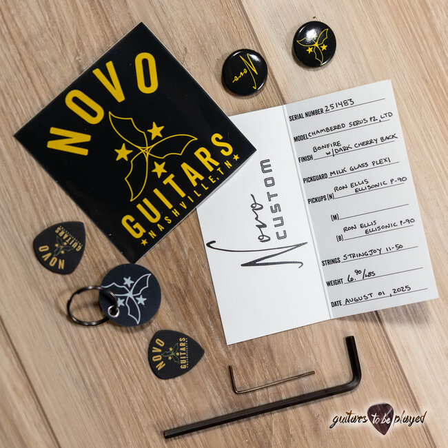 Novo Dealer Limited Serus P2 Chambered Guitar w/ Ellisonic P-90s – Bonfire