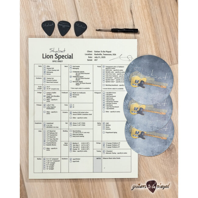 Shabat Lion Special Mahogany 24.75" Scale P-90 Guitar – Tobacco Burst