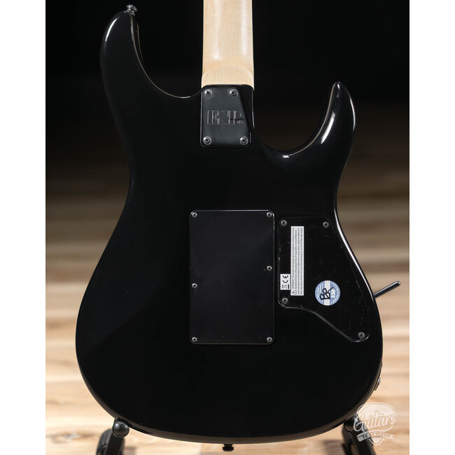 ESP E-II SN-II Left-Handed Burled Maple Top Guitar w/ Case – Nebula Black Burst