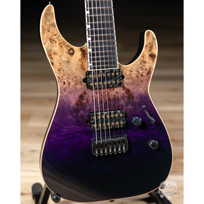 ESP E-II M-II 7 NT Bare Knuckle 7-String Guitar w/ Case – Purple Natural Fade
