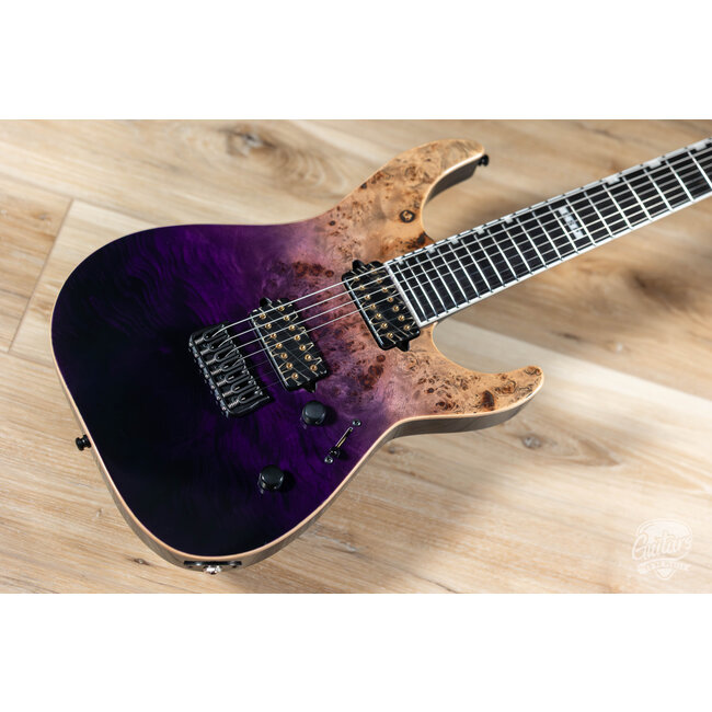 ESP E-II M-II 7 NT Bare Knuckle 7-String Guitar w/ Case – Purple Natural Fade