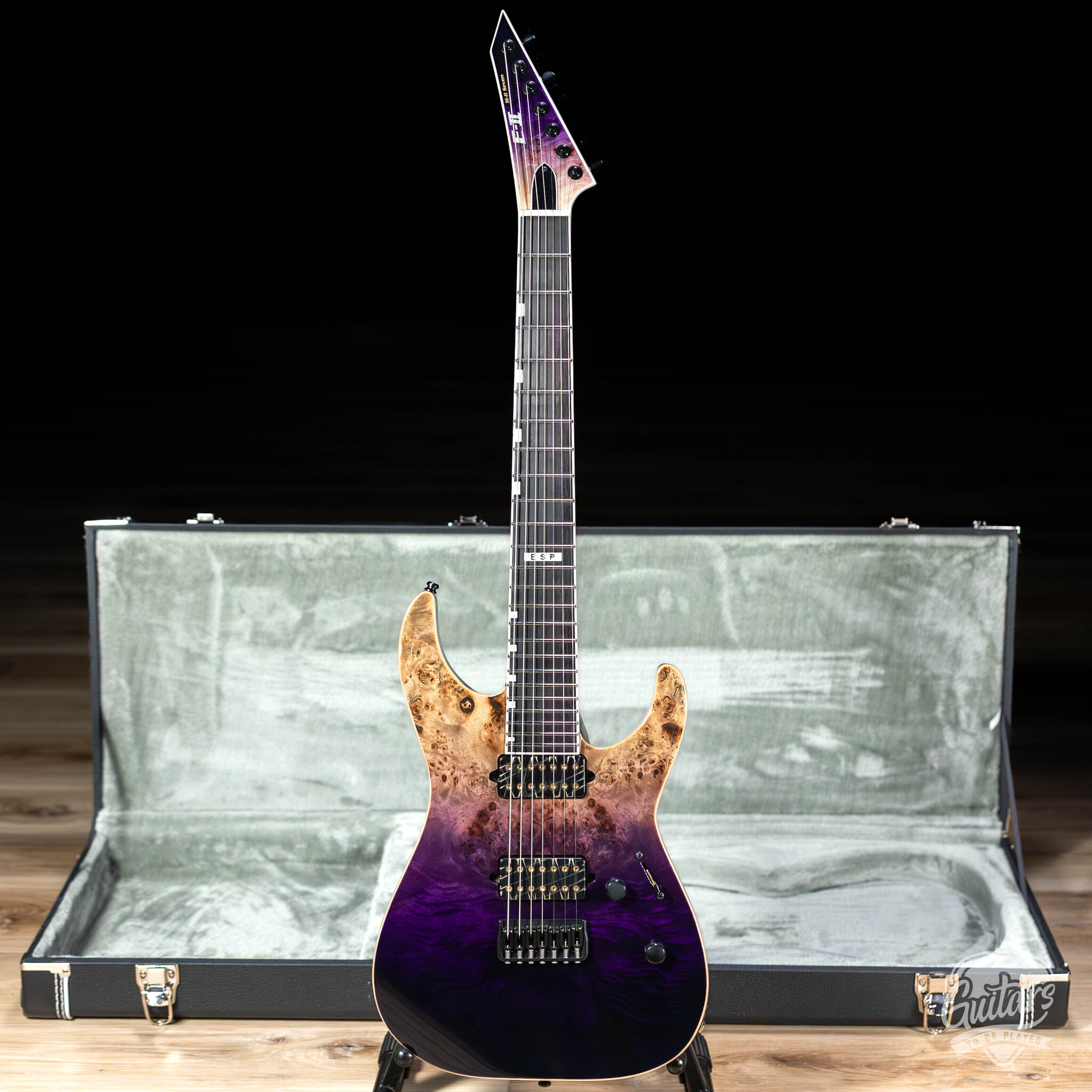 値下げESP E-II M-II 7NT HS SM Natural Burst ESP E-II M-II 7 NT Bare Knuckle 7-String w/ Case – Purple