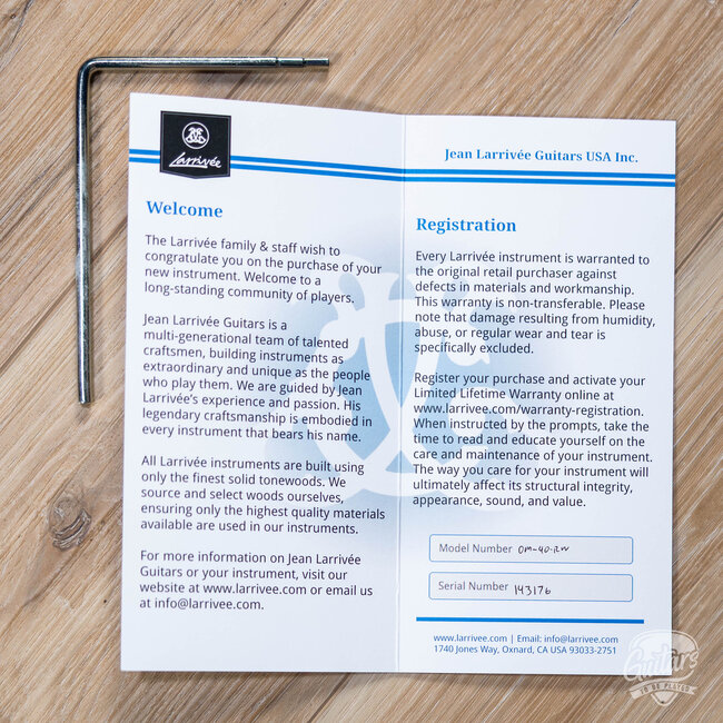 Larrivee OM-40R Spruce/Rosewood Acoustic Guitar w/ Case