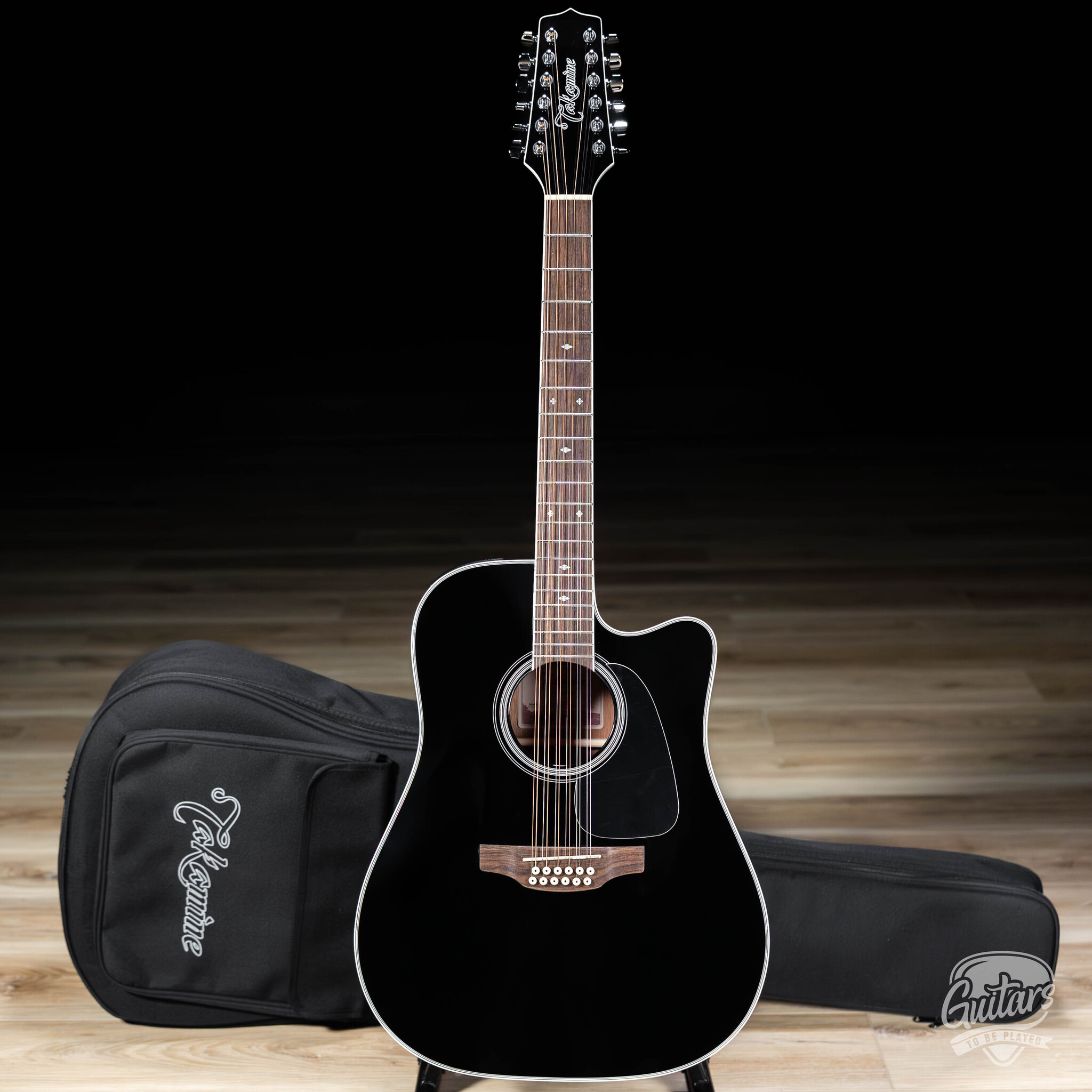 Gd38 Takamine GD38CE 12 String Dreadnought Acoustic Electric w/ Bag – Black ...