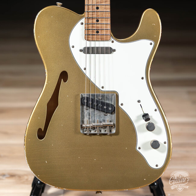 Xotic XTC-TL Alder Thinline T-Style w/ Roasted Flame Maple Neck – Aztec Gold