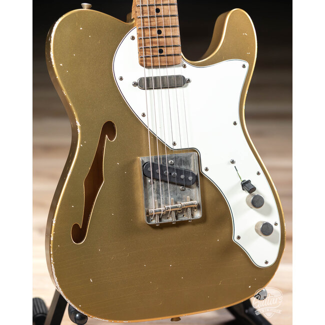 Xotic XTC-TL Alder Thinline T-Style w/ Roasted Flame Maple Neck – Aztec Gold