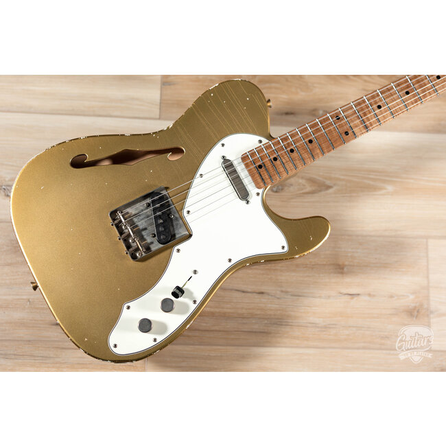 Xotic XTC-TL Alder Thinline T-Style w/ Roasted Flame Maple Neck – Aztec Gold